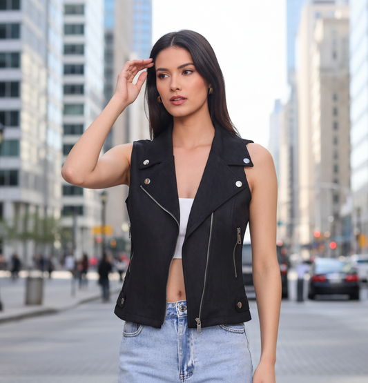 Perfecto mocka Väst Svart