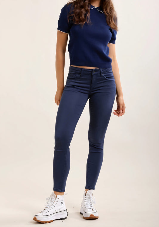 Toxik smala push-up-jeans Marinblå