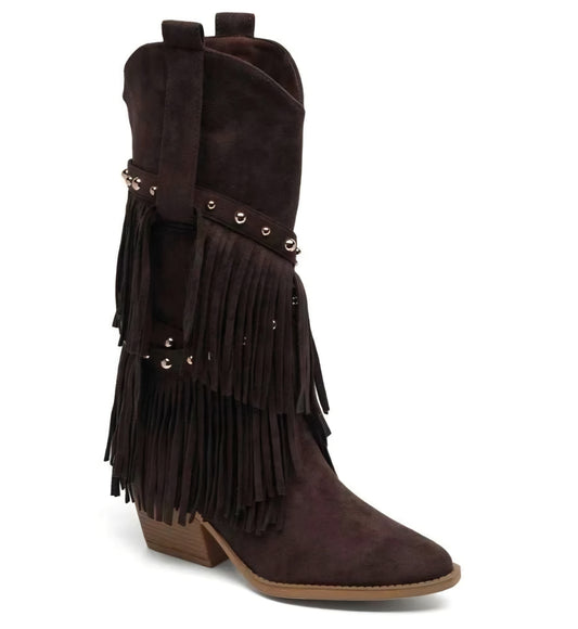 Cowboystövlar i konstmocka Brun