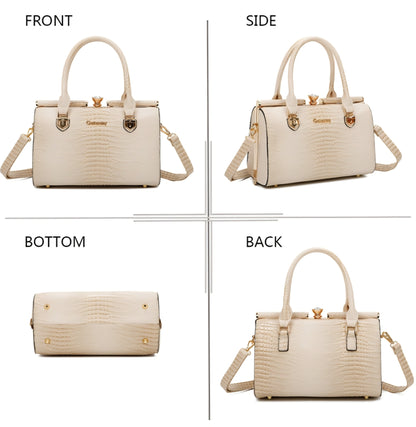 Gallantry Shiny Croco Handväska Beige