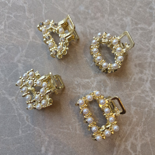 Hårklämma Guld strass 2 cm