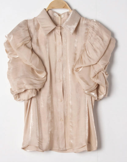 Poplinskjorta Champagne