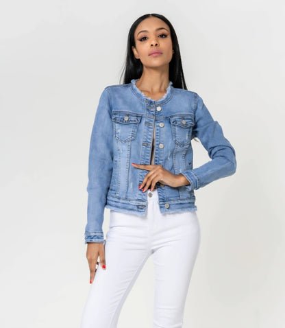 Stretchig Jeansjacka Ljus