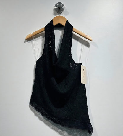 Topp stretchig spets Svart