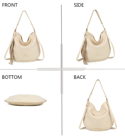 Gallantry flätad handväska Beige