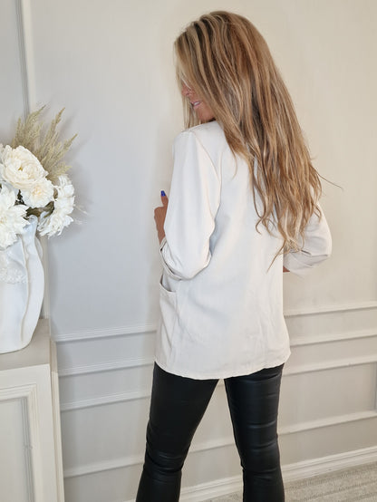 Stretchig blazer beige