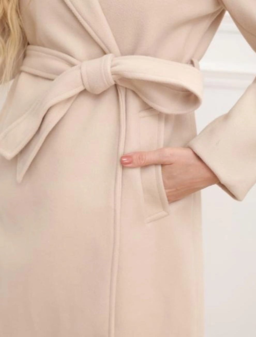 Trenchcoat med huva Beige
