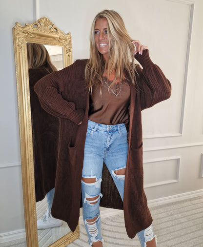 Cardigan  Lång Penny Brun