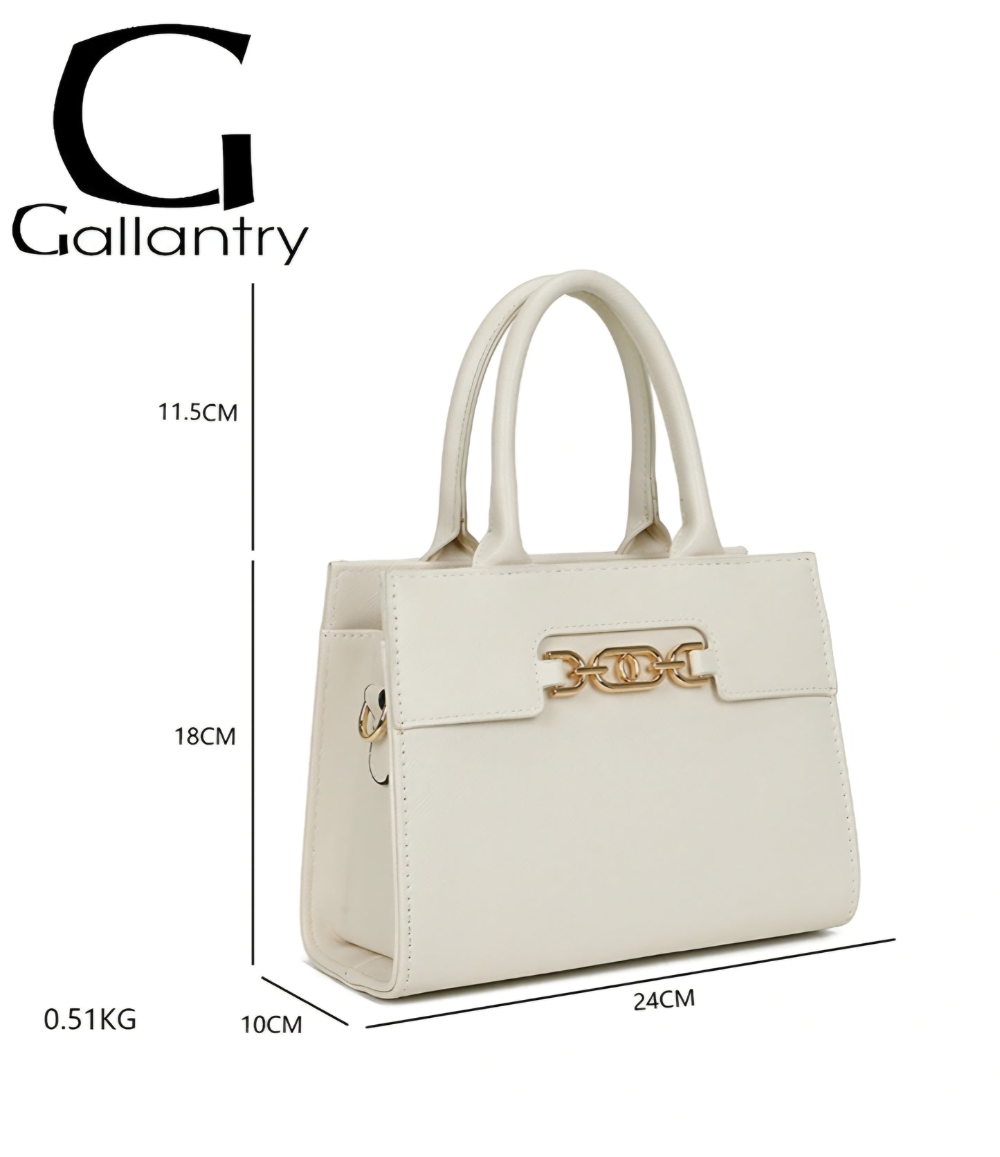 Handväska Spänne Beige