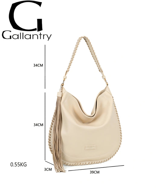 Gallantry flätad handväska Beige