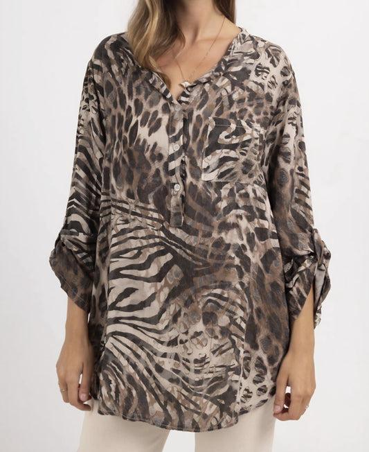 Leopard skjorta Brun