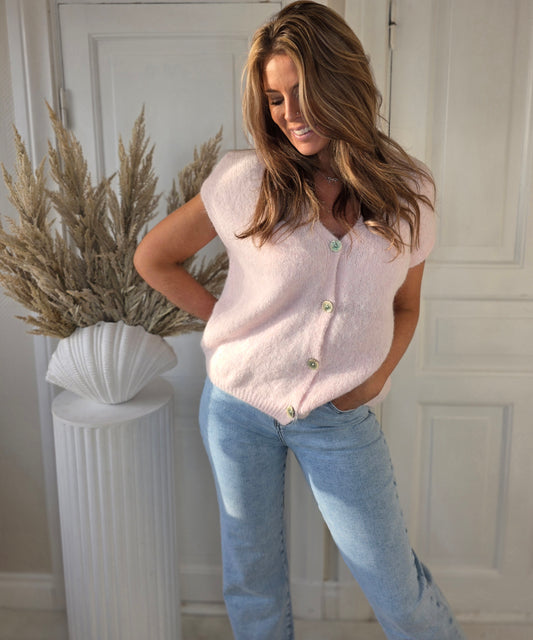 Mysig väst Cleo Ljusrosa