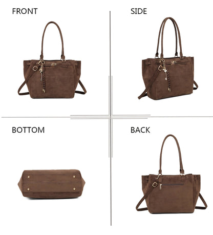 Gallantry tote-väska i mocka med berlock Brun