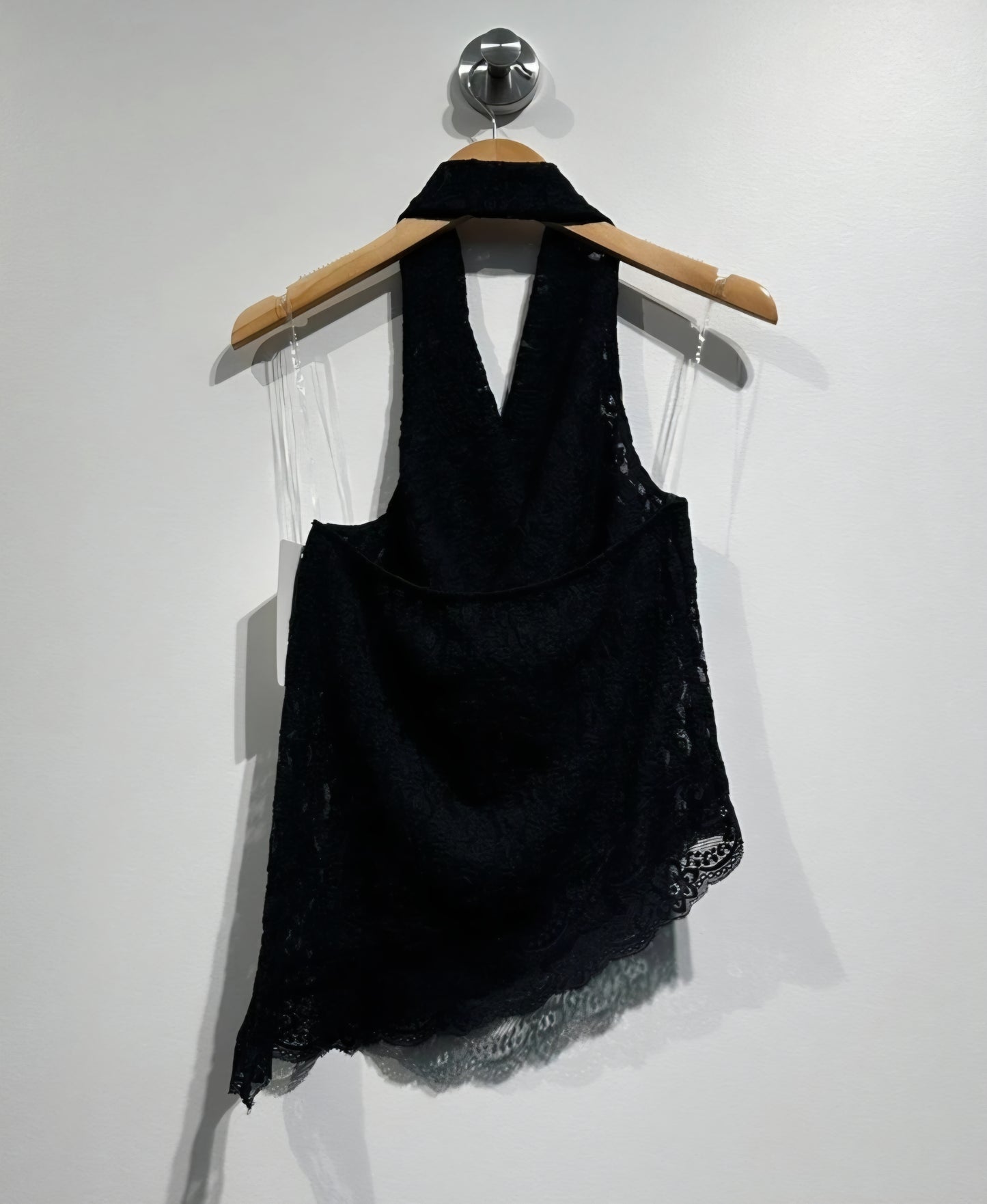 Topp stretchig spets Svart