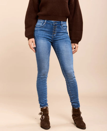 Toxik slim fit jeans med superstretch Mellanblå