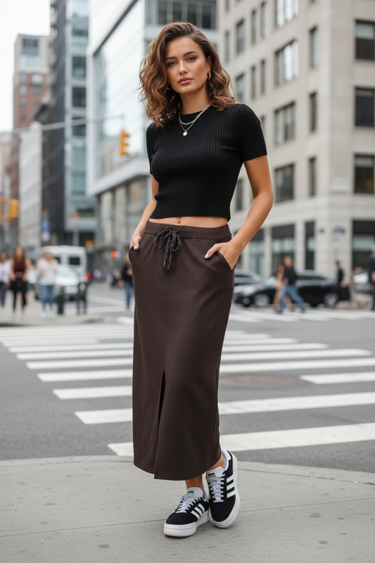 Mirakel Kjol Lång Brun