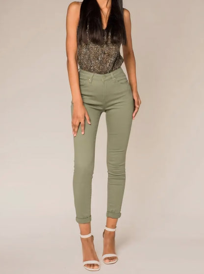 Stretchiga jeans skinny Grön