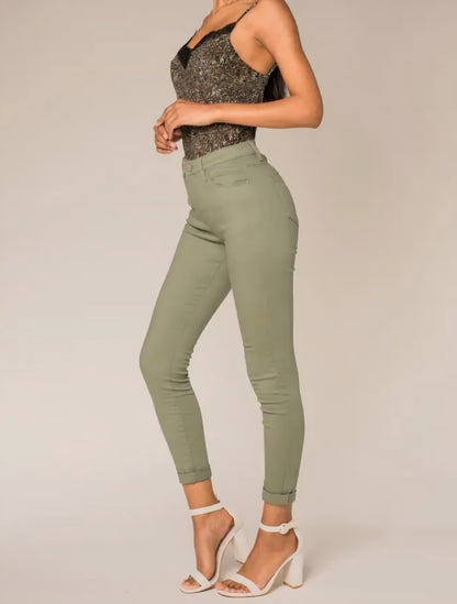 Stretchiga jeans skinny Grön