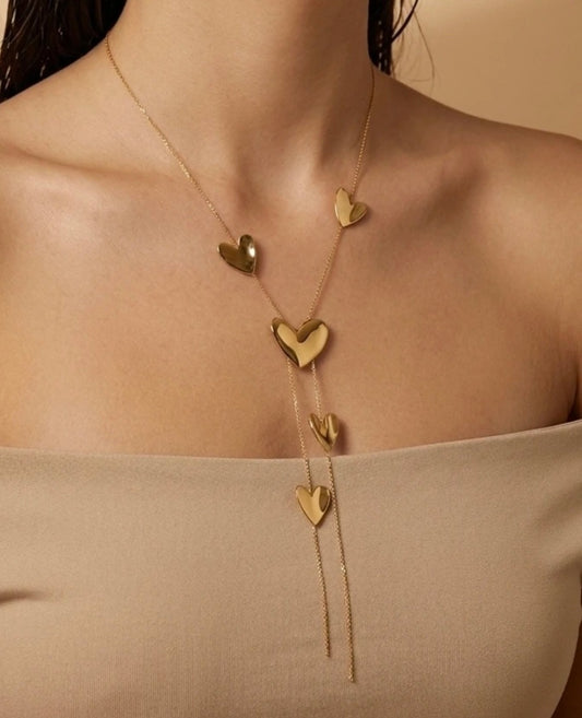 Halsband i rostfritt stål Hearts