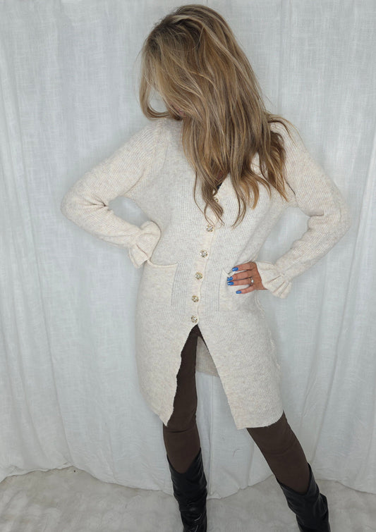 Cardigan klänning Beige