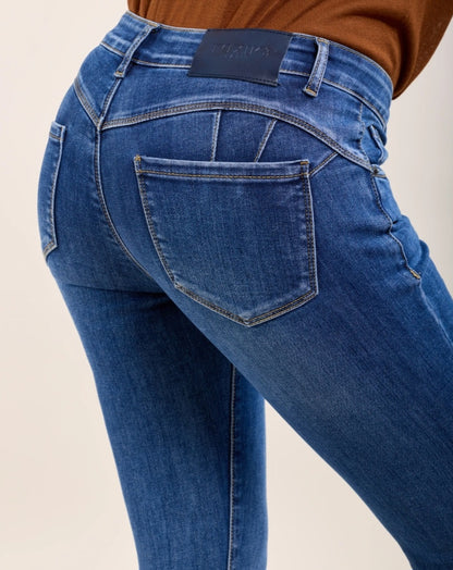 Toxik skinny push-up stretchjeans Mellanblå