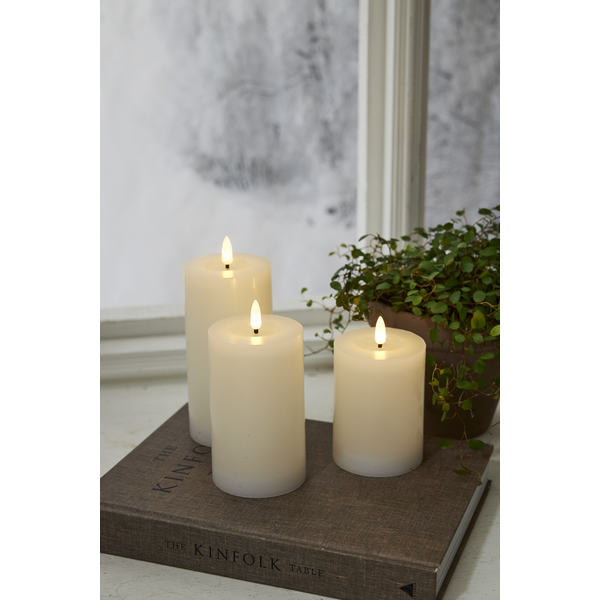 LED Blockljus Flamme 15 cm, Timer