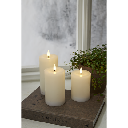 LED Blockljus Flamme 15 cm, Timer