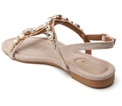 Eleganta sandaler med diamanter  Beige
