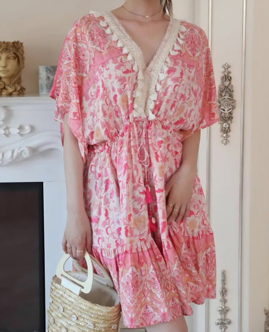 Viskos klänning Rosa Dröm