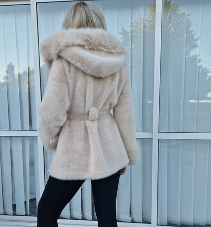 Fuskpäls jacka Zina Beige