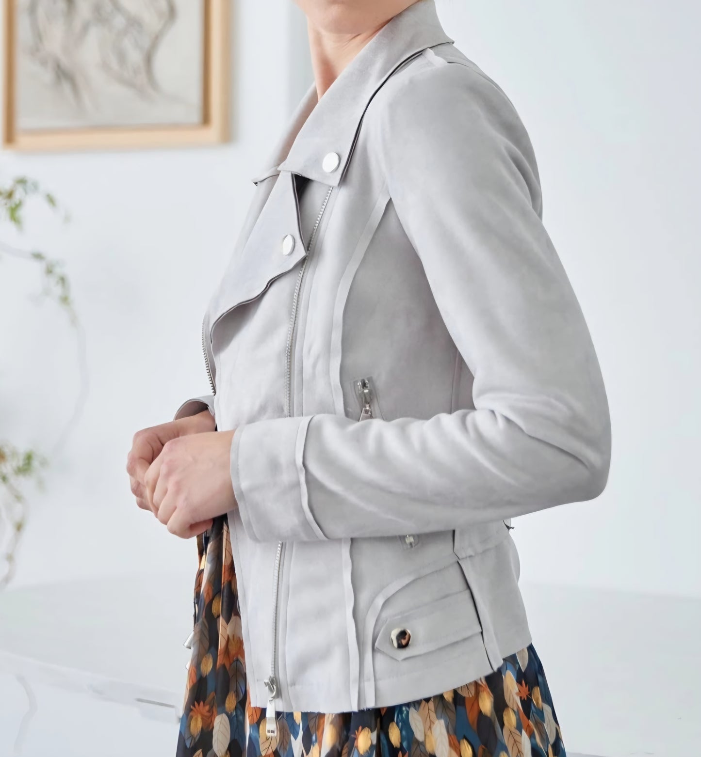 Perfecto mocka JACKET Ljusgrå