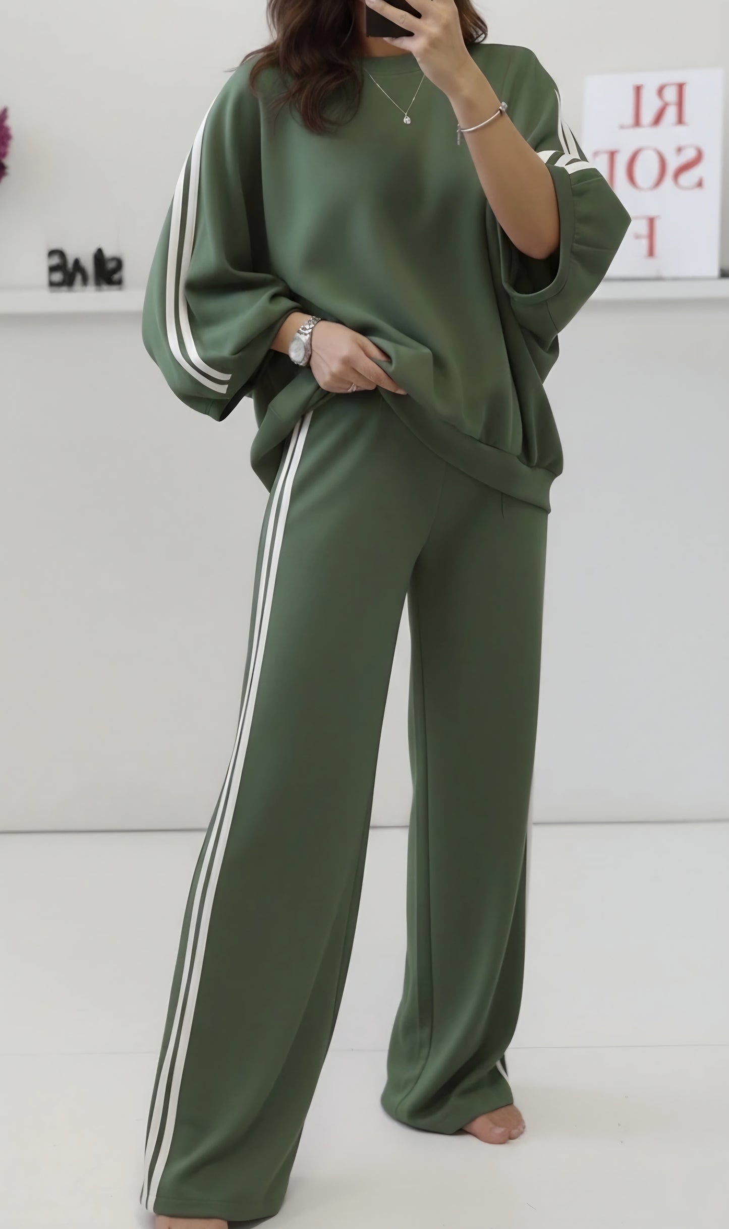 Set, Byxa+Tröja Grön