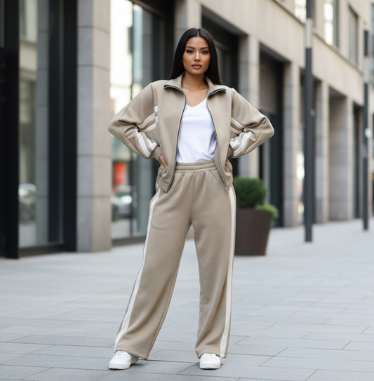 Snyggt och sportigt joggingset Taupe