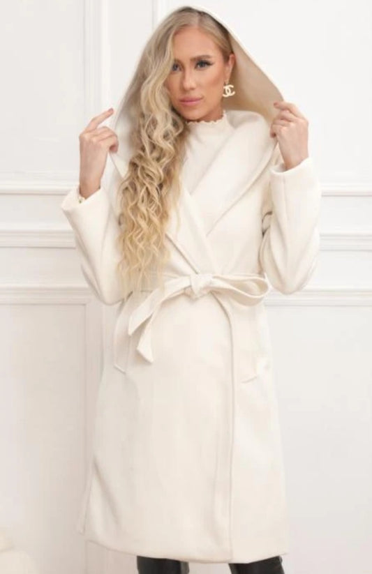Trenchcoat med huva Offwhite