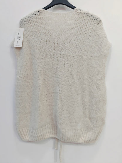 Väst med knyt Offwhite
