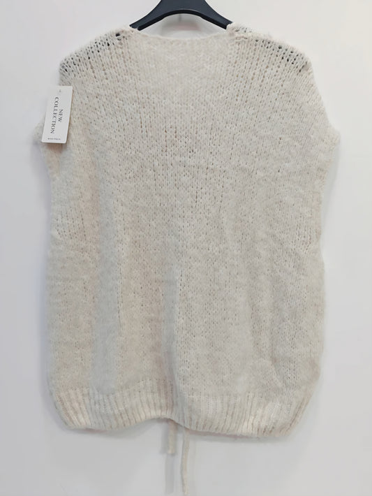 Väst med knyt Offwhite