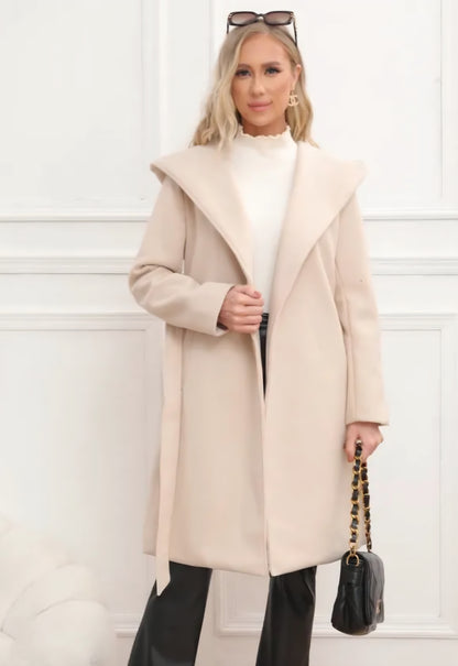 Trenchcoat med huva Beige