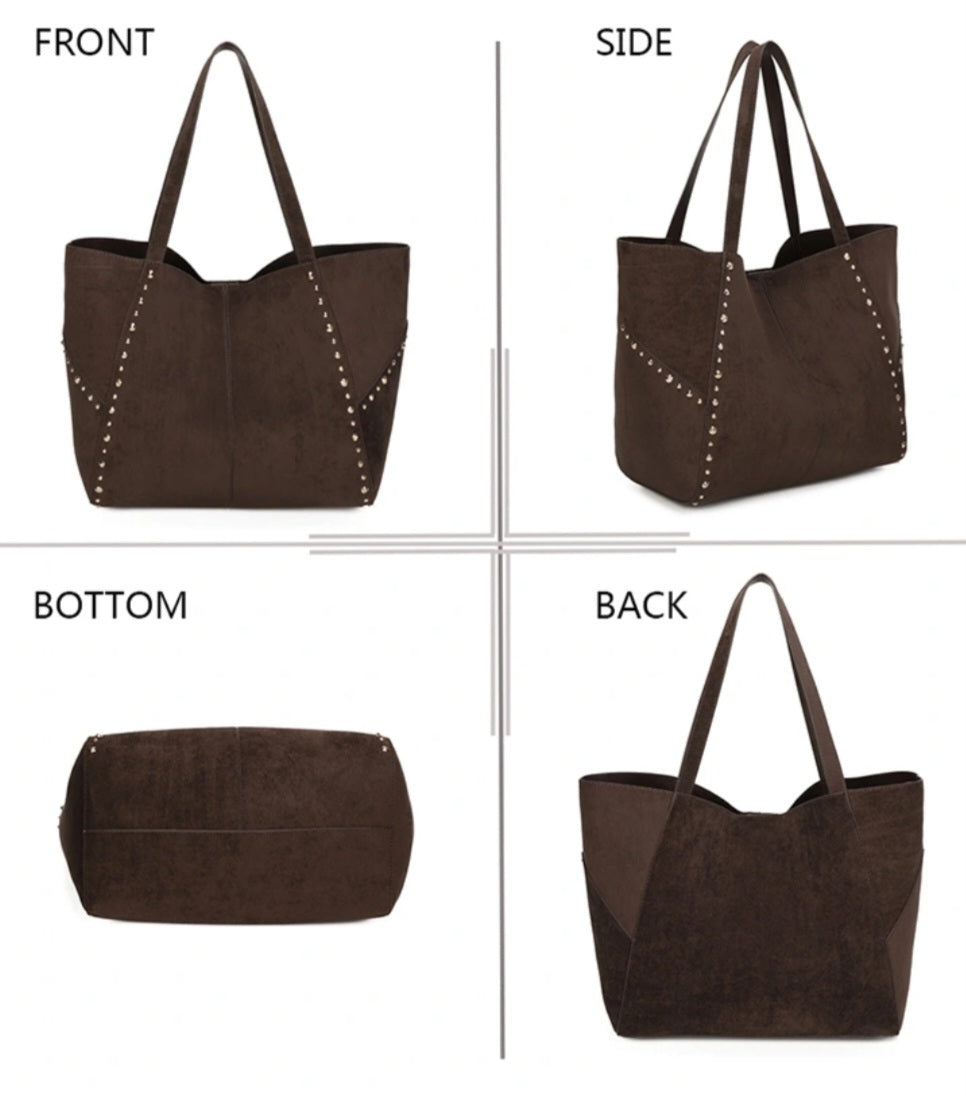 Gallantry nitad mocka-look väska Brun