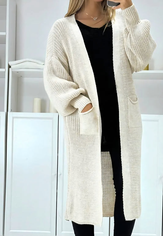 Cardigan  Lång Penny Beige