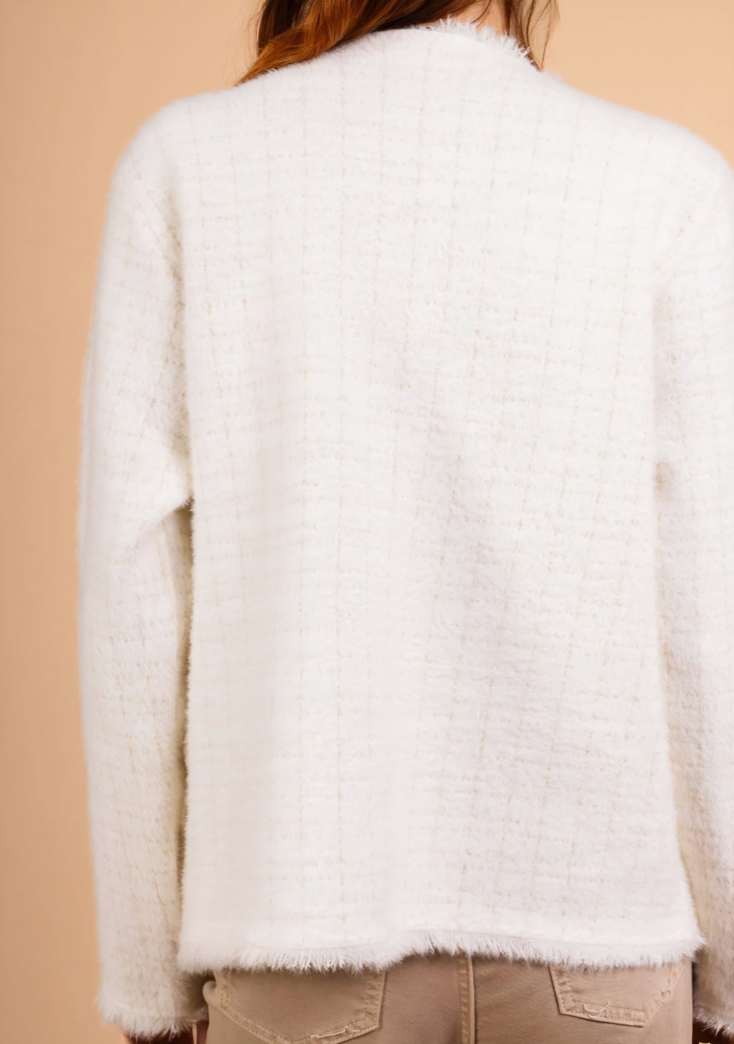 Tweed jacket/kofta Vit