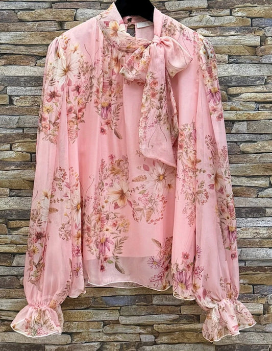 SYLVIA blus Blommig Rosa