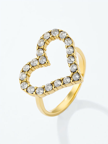 Ring heart rostfritt stål