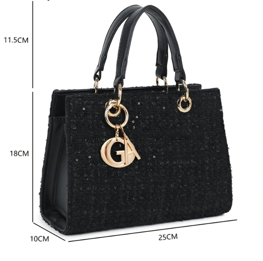 Gallantry tweed väska Svart