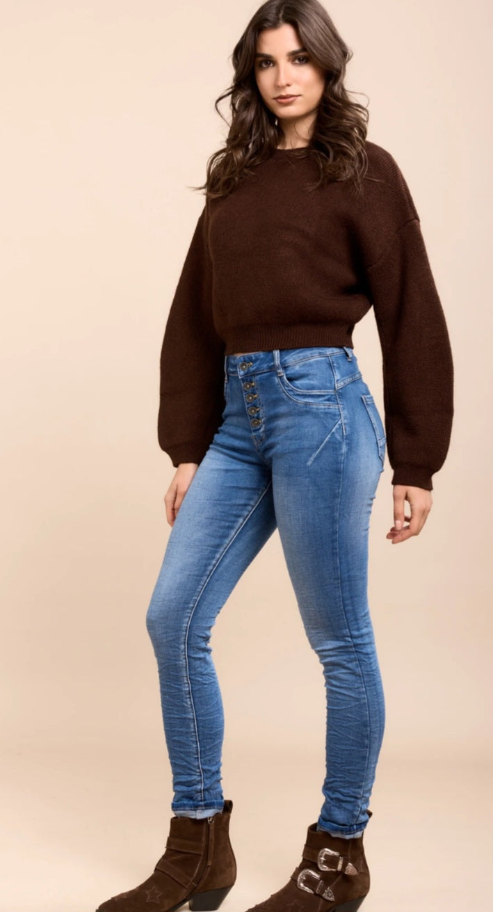Toxik slim fit jeans med superstretch Mellanblå