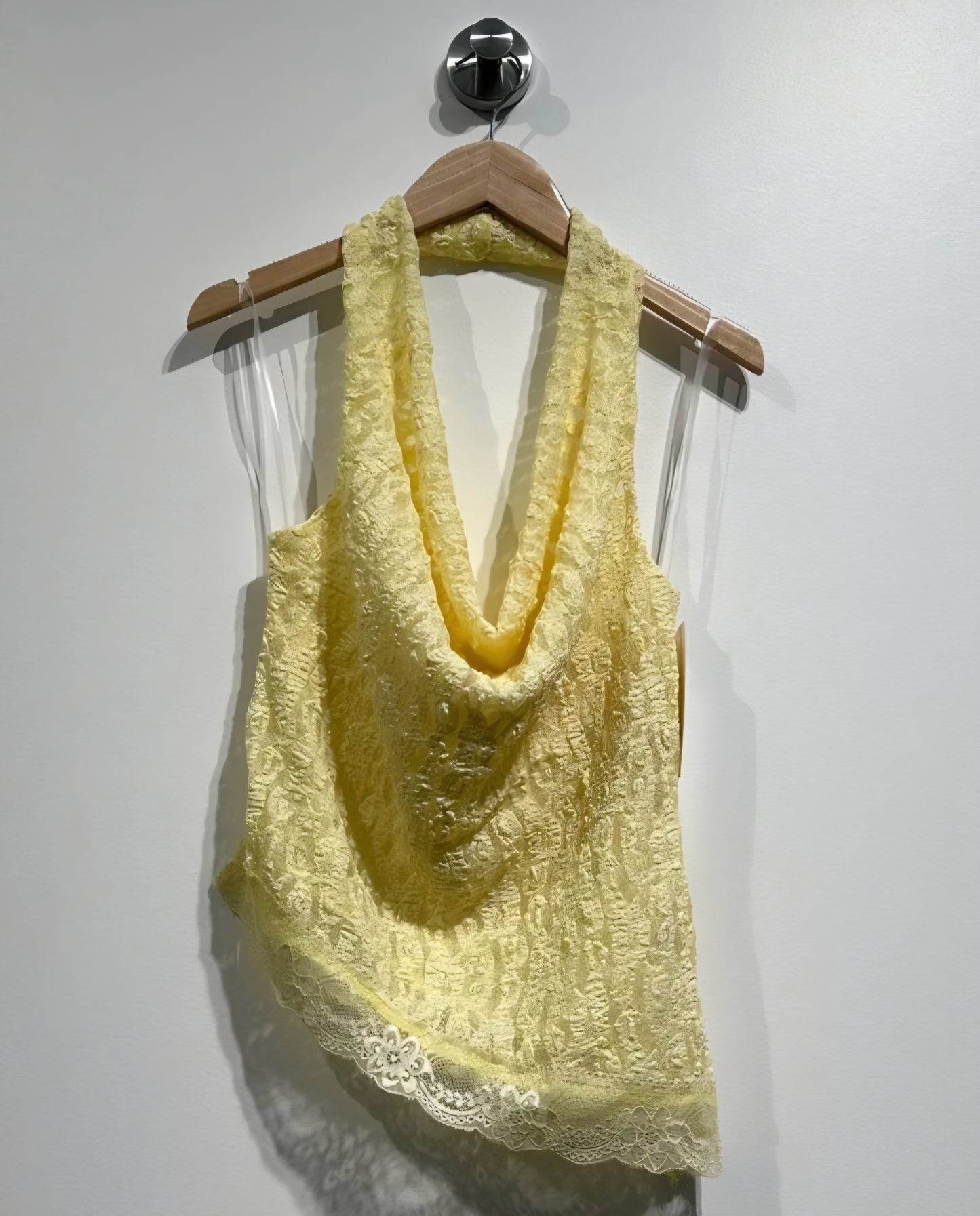 Topp stretchig spets Gul