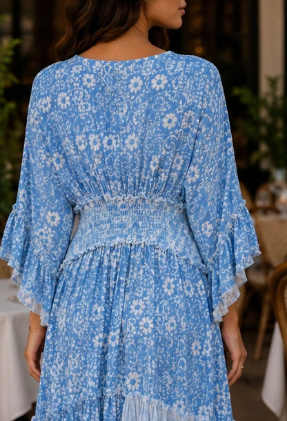 Bohemisk maxiklänning 'Duchess' Blå