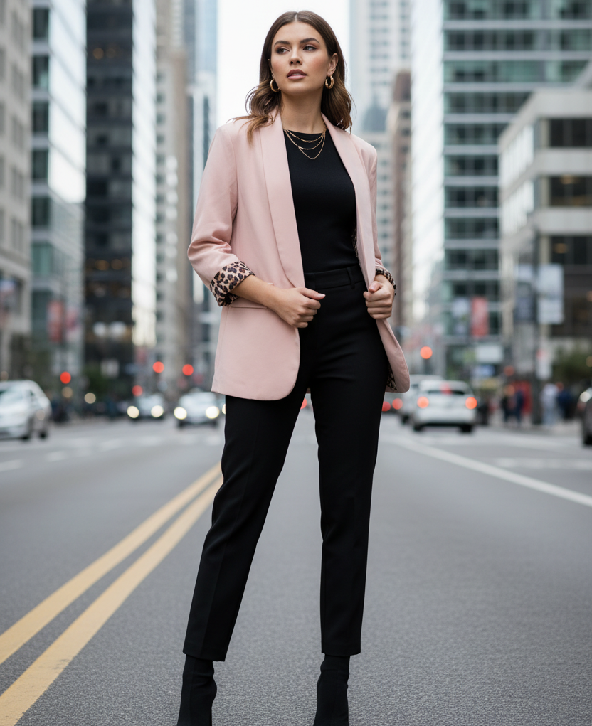 Blazer leopard Rosa