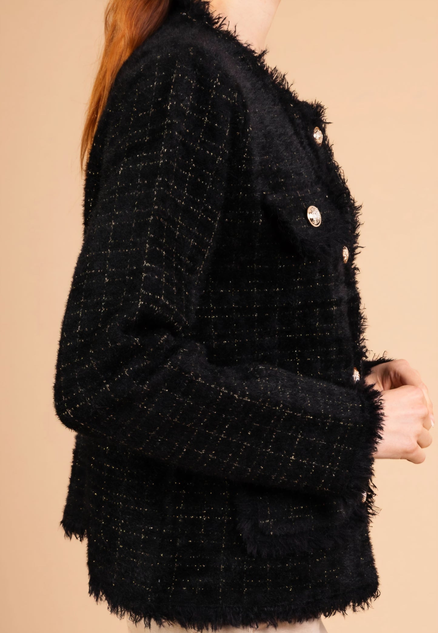 Tweed jacket/kofta Svart