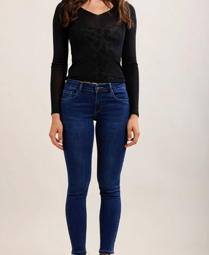 Toxik skinny push-up stretchjeans Mörk