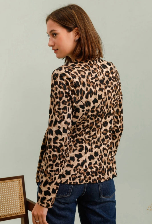 Leopardmönstrad kavaj
